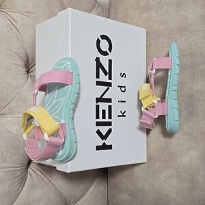 Kenzo kids pink & green velcro sandals, size 23